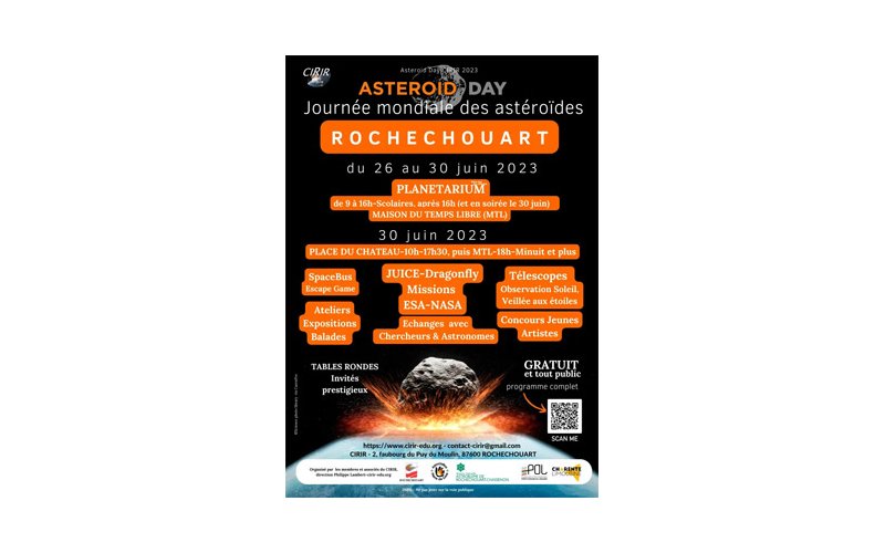 Astéroïd day Rochechouart du 26 au 30 juin Astéroïd day Rochechouart du 26 au 30 juin